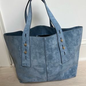 Frame Denim Les Second suede large bag , baby blue , new